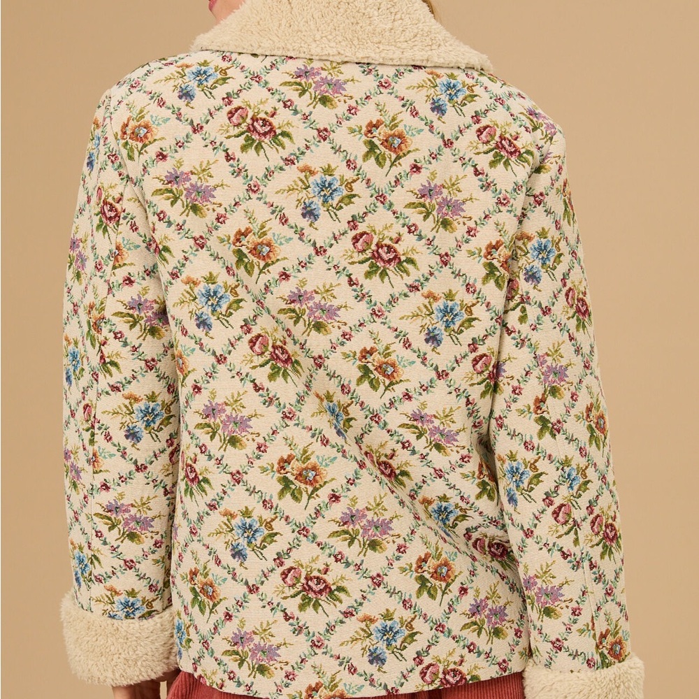 NWT Altar’d State Tapestry Floral Sherpa-Lined Jacket Coat X-Large - Picture 3 of 7